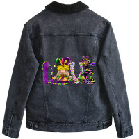 Gnome Love Mardi Gras King Cake Fat Tuesday New Or Unisex Sherpa-lined Denim Jacket | Artistshot