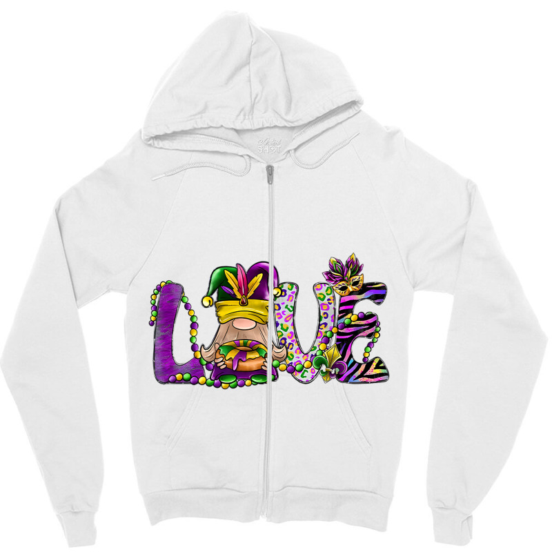 Gnome Love Mardi Gras King Cake Fat Tuesday New Or Zipper Hoodie | Artistshot