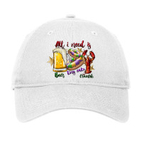 All I Need Is Beer King Cake Crawfish Adjustable Cap | Artistshot