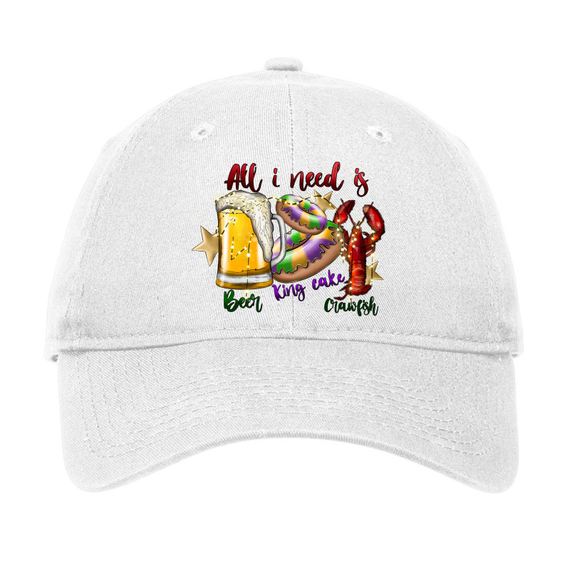 All I Need Is Beer King Cake Crawfish Adjustable Cap | Artistshot