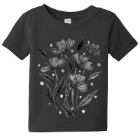 Hot Trend Cute Florals - Black And White Baby Tee | Artistshot