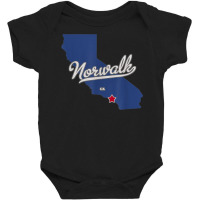 Norwalk California Ca Map T Shirt Baby Bodysuit | Artistshot