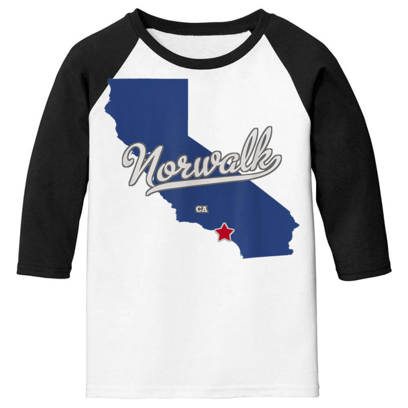 Norwalk California Ca Map T Shirt Youth 3/4 Sleeve | Artistshot