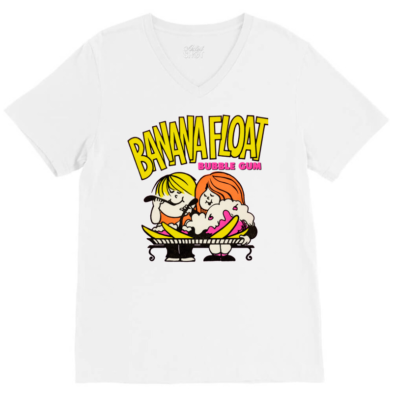 Banana Float Bubble Gum V-Neck Tee by fujiogathb | Artistshot