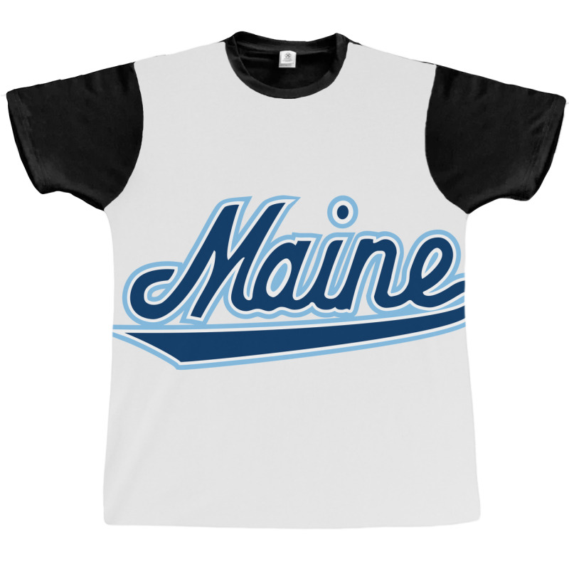 Maine, Black ,bears ,script, Graphic T-shirt by viscaro | Artistshot