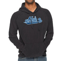 Maine, Black ,bears ,script, Vintage Hoodie | Artistshot