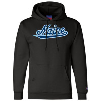 Maine, Black ,bears ,script, Champion Hoodie | Artistshot