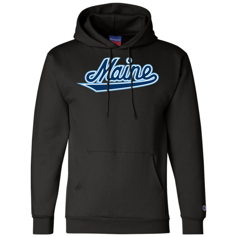 Maine, Black ,bears ,script, Champion Hoodie by viscaro | Artistshot