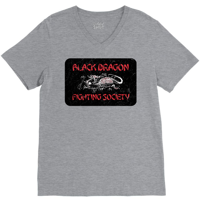 Black Dragon Fighting Society V-Neck Tee by fujiogathb | Artistshot