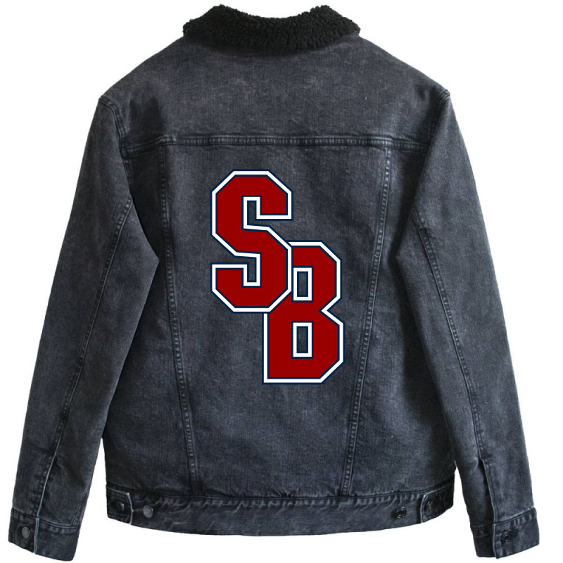 Stony. Brook. Seawolves. Wordmark. Unisex Sherpa-Lined Denim Jacket by viscaro | Artistshot