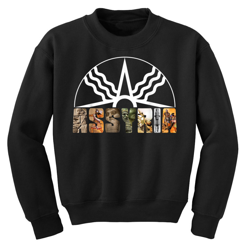 Assyria Land Assyrian Flag Assyrian Winged Bull La Youth Sweatshirt by africaka | Artistshot