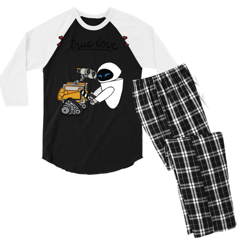 Wall E And Eve   True Love Men's 3/4 Sleeve Pajama Set | Artistshot