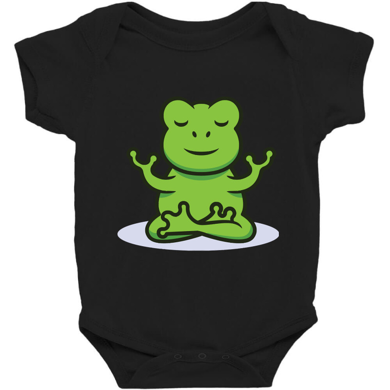 Hot Trend Cute Frog Sitting In Yoga Position Baby Bodysuit by lethithu856 | Artistshot