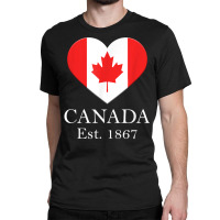 Canadian Maple Leaf Heart Flag   Canada 150 Years Classic T-shirt | Artistshot