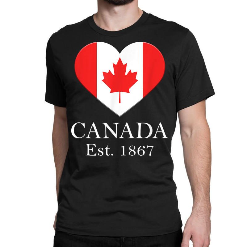 Canadian Maple Leaf Heart Flag   Canada 150 Years Classic T-shirt by mumm | Artistshot