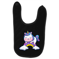 Limited Edition Cute Unicorn Sleeping On Rainbow C Baby Bibs | Artistshot