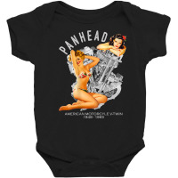 Hd Panhead Retro Pinup V Twin Engine Motorcycle 19 Baby Bodysuit | Artistshot