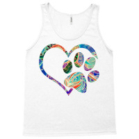 Pawprint Tie Dye Rainbow Inspired Dog Paw Print Gi Tank Top | Artistshot