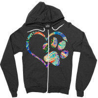 Pawprint Tie Dye Rainbow Inspired Dog Paw Print Gi Zipper Hoodie | Artistshot