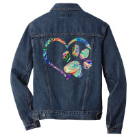 Pawprint Tie Dye Rainbow Inspired Dog Paw Print Gi Men Denim Jacket | Artistshot