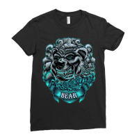 Angry Bear With Neon Color Ladies Fitted T-shirt | Artistshot