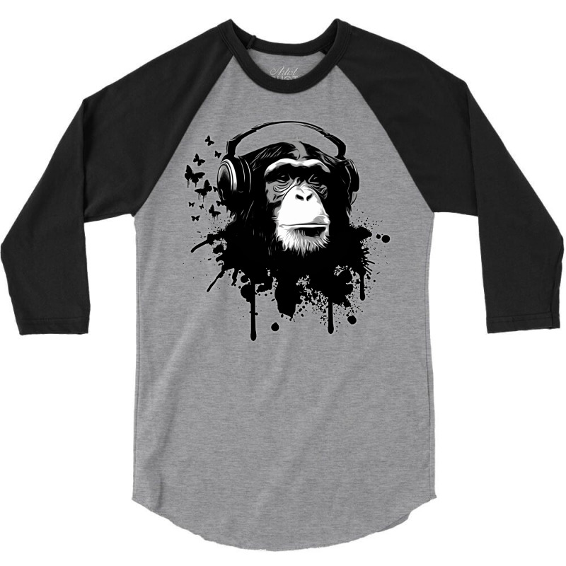 Monkey Business   Black 3/4 Sleeve Shirt by peickkerberk | Artistshot