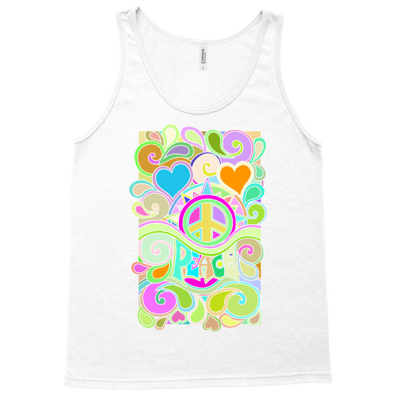 Psychedelic Hippy Retro Peace Art 1 Tank Top by hermesginderq | Artistshot