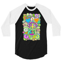 Psychedelic Hippy Retro Peace Art 1 3/4 Sleeve Shirt | Artistshot