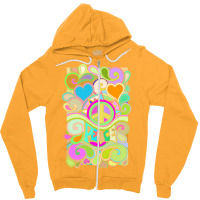 Psychedelic Hippy Retro Peace Art 1 Zipper Hoodie | Artistshot