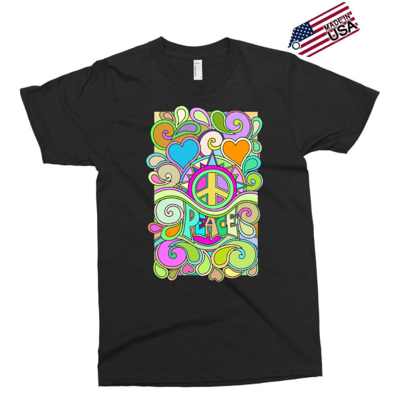 Psychedelic Hippy Retro Peace Art 1 Exclusive T-shirt by hermesginderq | Artistshot