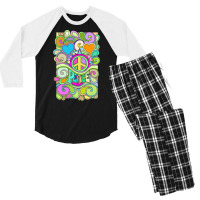 Psychedelic Hippy Retro Peace Art 1 Men's 3/4 Sleeve Pajama Set | Artistshot