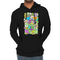 Psychedelic Hippy Retro Peace Art 1 Lightweight Hoodie | Artistshot