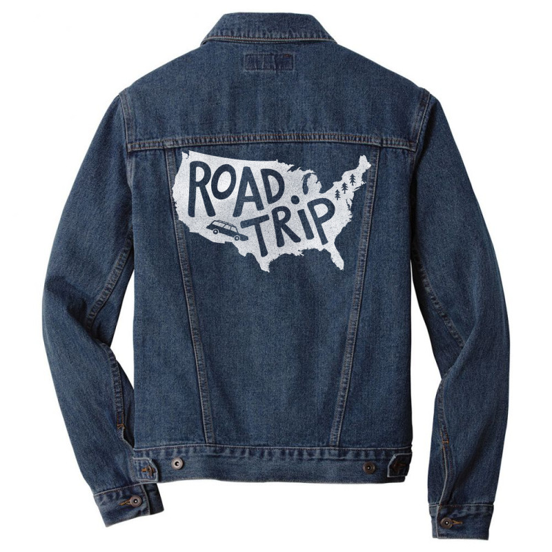 Road Trip Usa   Blue Men Denim Jacket by hermesginderq | Artistshot