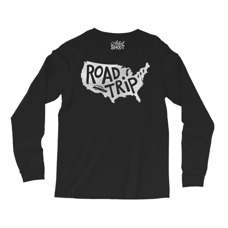 Road Trip Usa   Blue Long Sleeve Shirts by hermesginderq | Artistshot