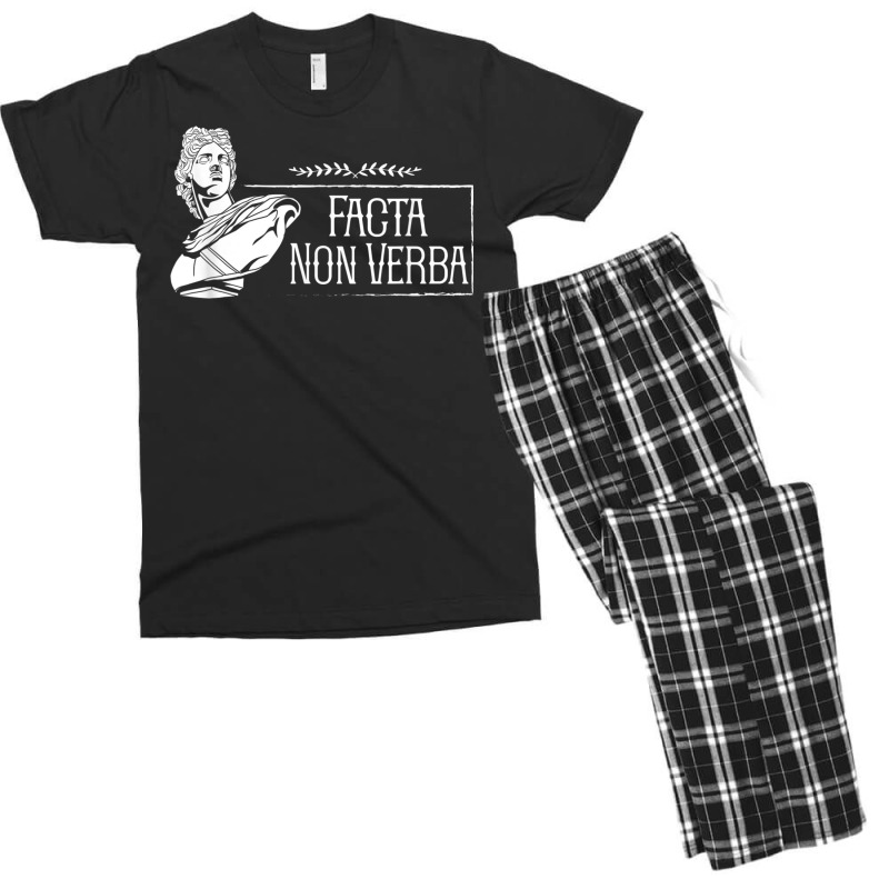 Latin Saying   Facta Non Verba T Shirt Men's T-shirt Pajama Set by mheny | Artistshot