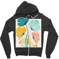 Ryleigh   Watercolor Flowers Abstract Painting Pat Zipper Hoodie | Artistshot