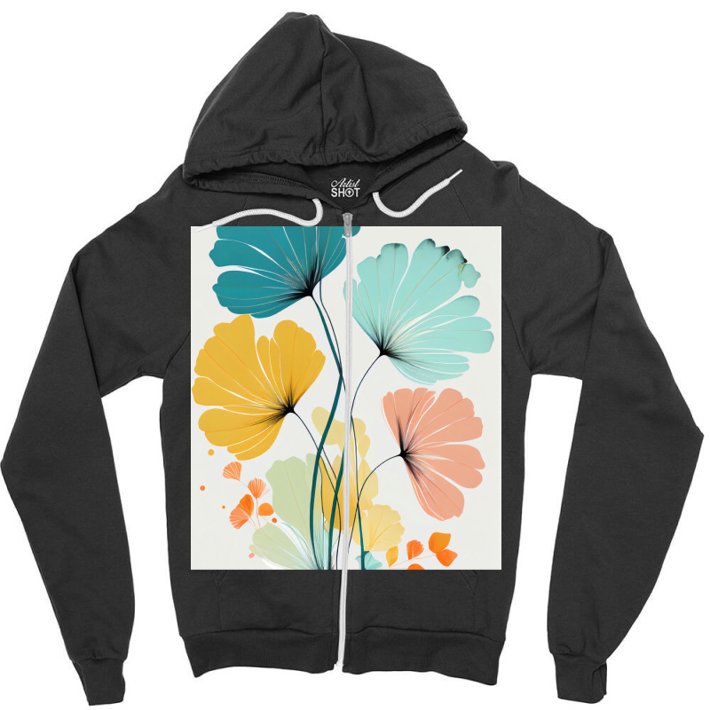 Ryleigh   Watercolor Flowers Abstract Painting Pat Zipper Hoodie by hermesginderq | Artistshot