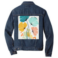 Ryleigh   Watercolor Flowers Abstract Painting Pat Men Denim Jacket | Artistshot