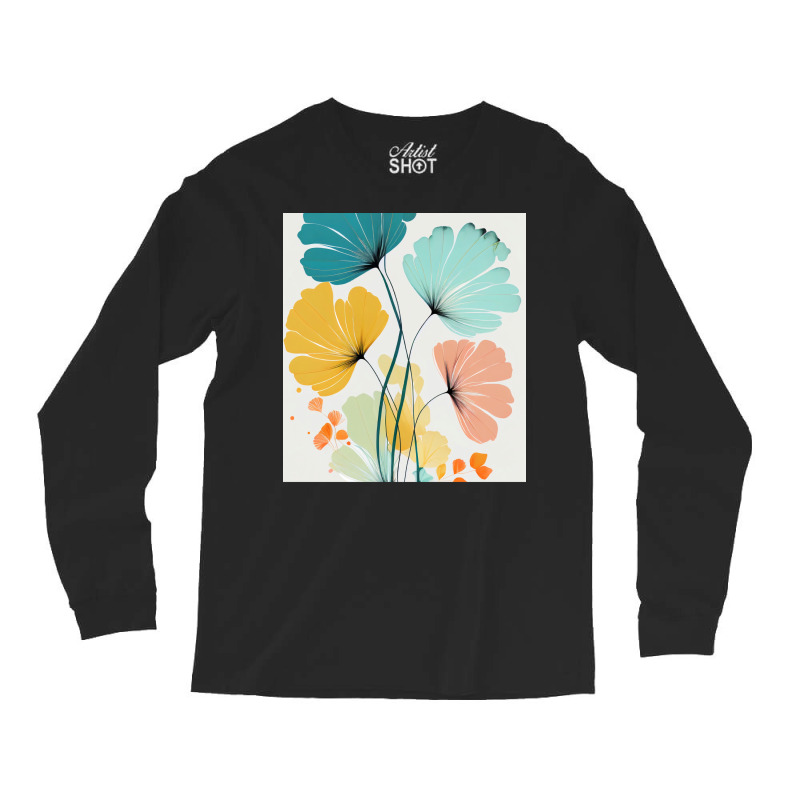 Ryleigh   Watercolor Flowers Abstract Painting Pat Long Sleeve Shirts by hermesginderq | Artistshot