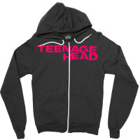 Teenage Head Print (pink) Plain Zipper Hoodie | Artistshot