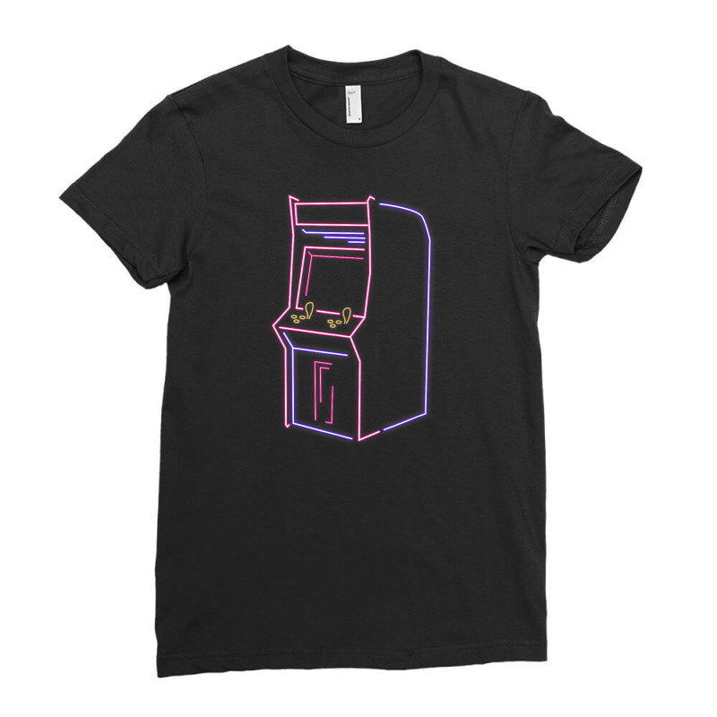 Arcade Video Gamer Game Machine Vintage 80s 90s Re Ladies Fitted T-Shirt by fiddolamuf | Artistshot