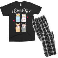 Como Te Llamas Funny Spanish Teacher Bilingual Tea Men's T-shirt Pajama Set | Artistshot