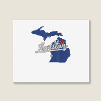 Lewiston Michigan Mi Map T Shirt Landscape Canvas Print | Artistshot