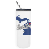 Lewiston Michigan Mi Map T Shirt Skinny Tumbler | Artistshot