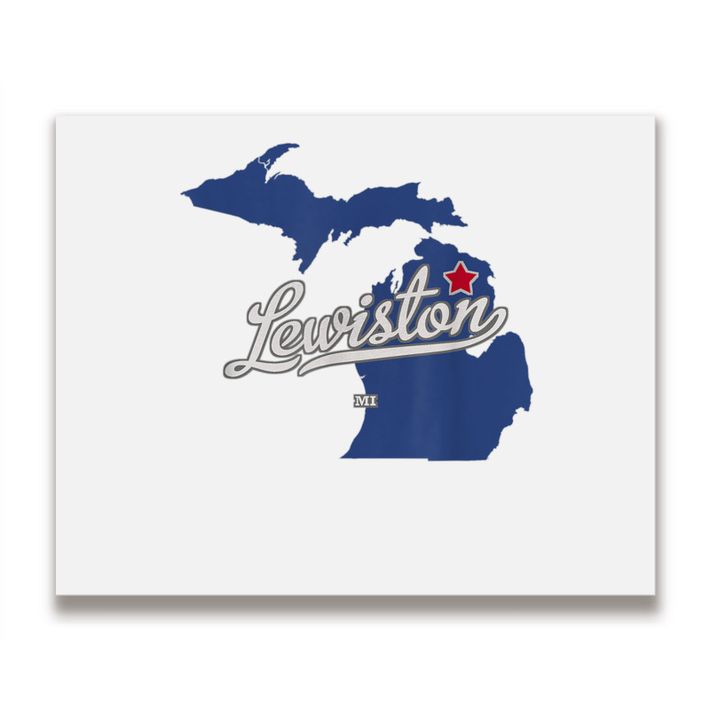 Lewiston Michigan Mi Map T Shirt Metal Print Horizontal | Artistshot