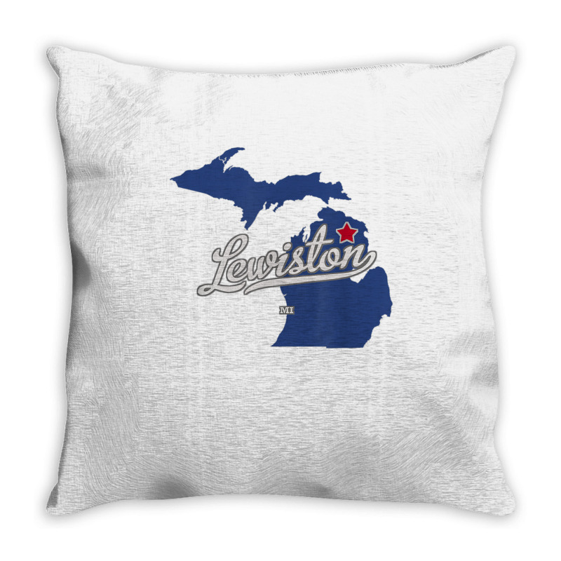 Lewiston Michigan Mi Map T Shirt Throw Pillow | Artistshot