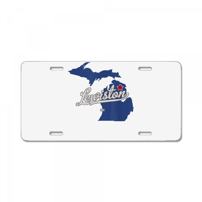 Lewiston Michigan Mi Map T Shirt License Plate | Artistshot