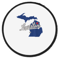 Lewiston Michigan Mi Map T Shirt Round Patch | Artistshot