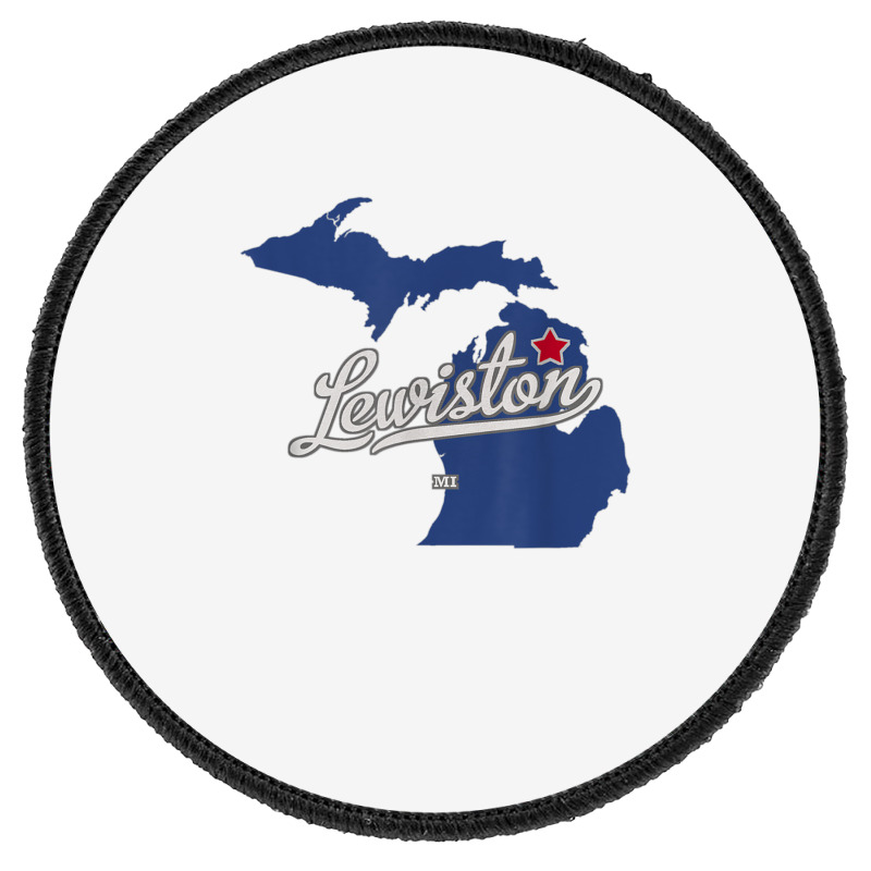 Lewiston Michigan Mi Map T Shirt Round Patch | Artistshot