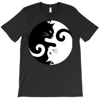 Ying Yang Cats   Black & White T-shirt | Artistshot